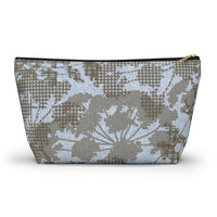 Floral Plaid Accessory Pouch w T-bottom in Aqua
